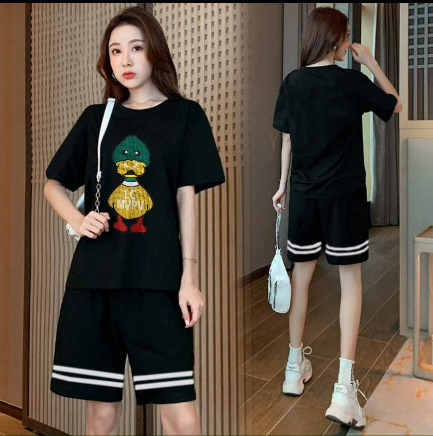 Set đồ bộ thể thao đồ bộ thể thao unisex nam nữ in hình chú vịt xinh xắn mặc nhà dạo phố cực đẹp form cực chuẩn. form dưới 70kg. đt_đb04