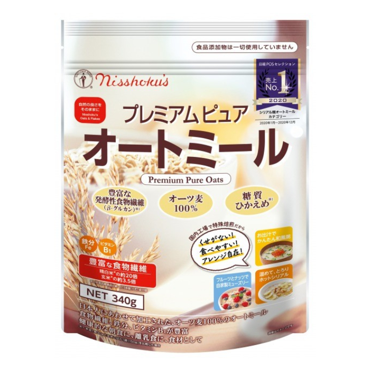 Yến mạch nguyên chất cao cấp Nisshoku's Nippon Nhật Bản 340g, Yến mạch ăn liền , Yến mạch cho bé ăn dặm