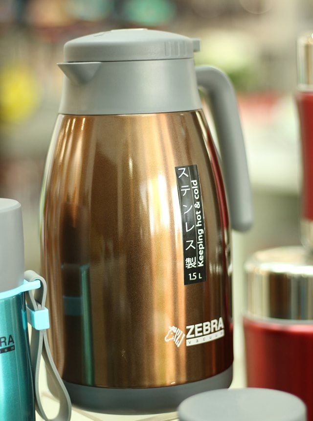 Bình giữ nhiệt inox smart ii 1l zebra có quai và vòi rót - 112967 thái lan cao cấp màu nâu