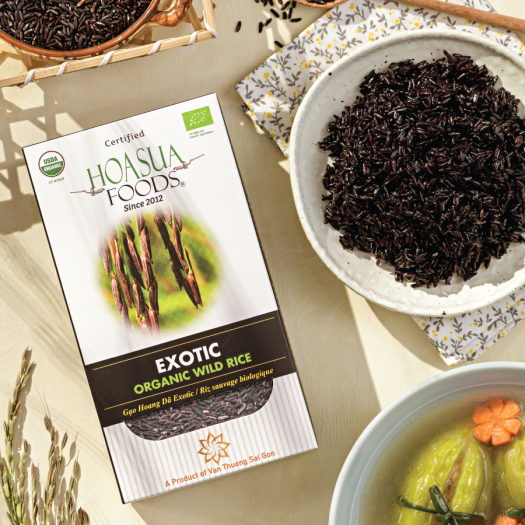 Gạo Organic Hoang Dã Hữu Cơ Exotic - HOASUAFOODS - dẻo thơm hạt tròn 1KG
