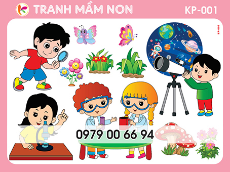Decal mầm non - góc khám phá khoa học