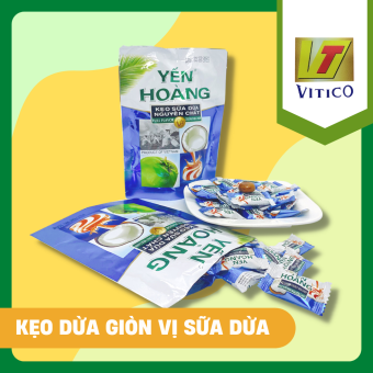 Bịch Kẹo Dừa Yến Hoàng Giòn Vị Sữa Dừa 100g - Kẹo Dừa Vĩnh Tiến