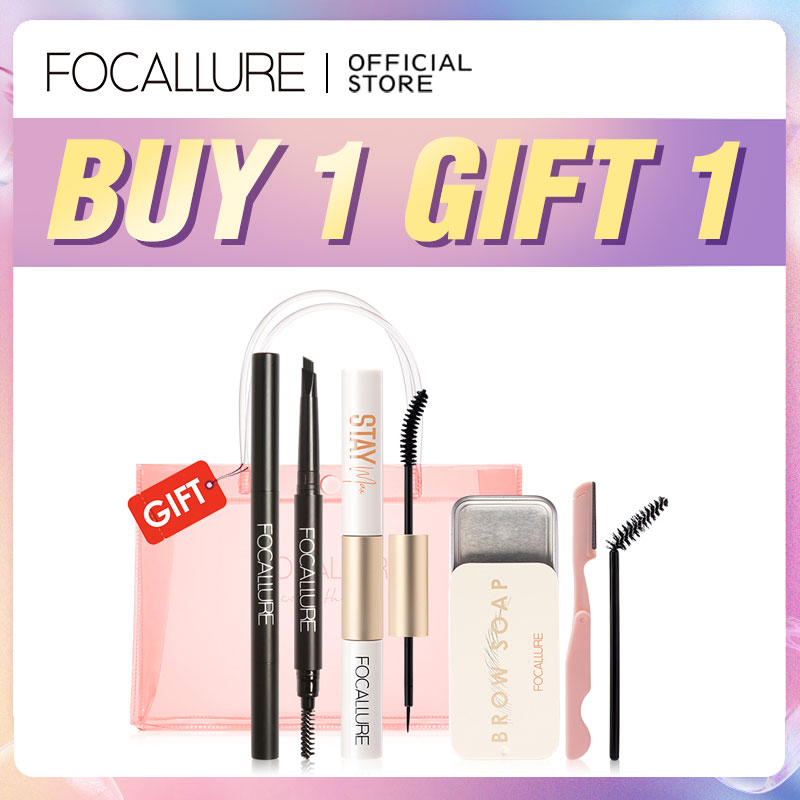 Discount on Focallure  shoes - SKU: BUY 1 GIFT 1 FOCALLURE 3 PCS EYE SET 24 Hours Long Lasting Waterproof Sexy Wild Eyebrow Gel Knife 2 