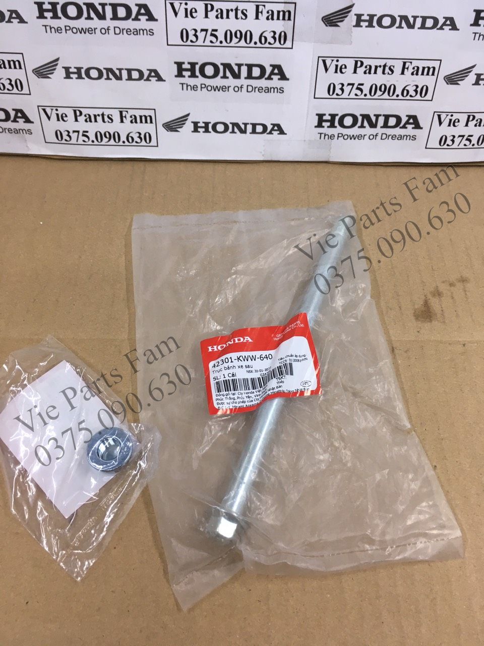 Cốt trục, cốt bánh trước hoặc sau dream 110 2013-2016, hàng din honda mới 100%