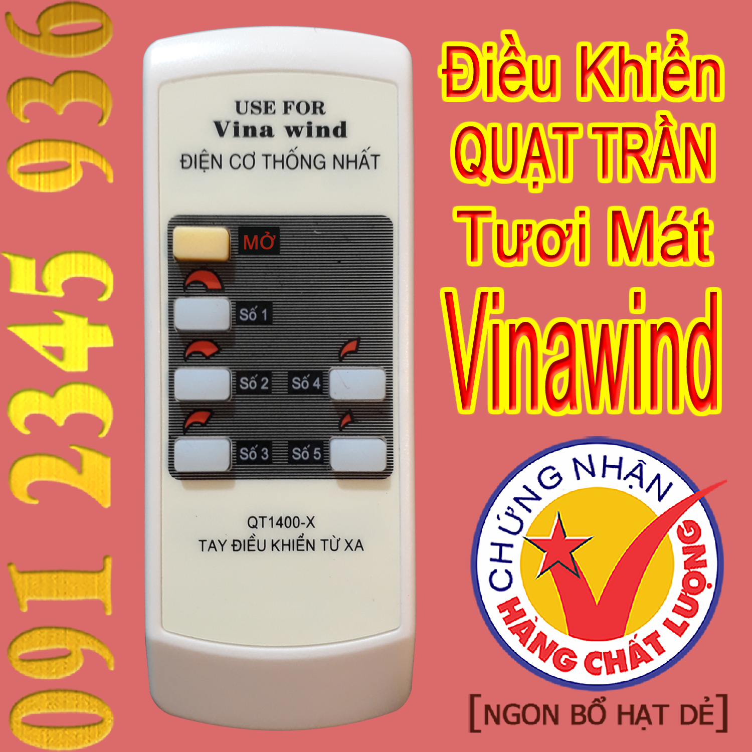 Điều khiển Vinawind [HÀNG ĐẸP] cho Quạt Trần tươi mát