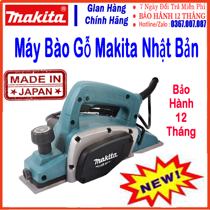 Máy bào gỗ cầm tay 82mm makita 1900b - máy bào gỗ 8 phân makita - công suất 600w , vòng tua 16000vòng/phút - bảo hành 6 tháng