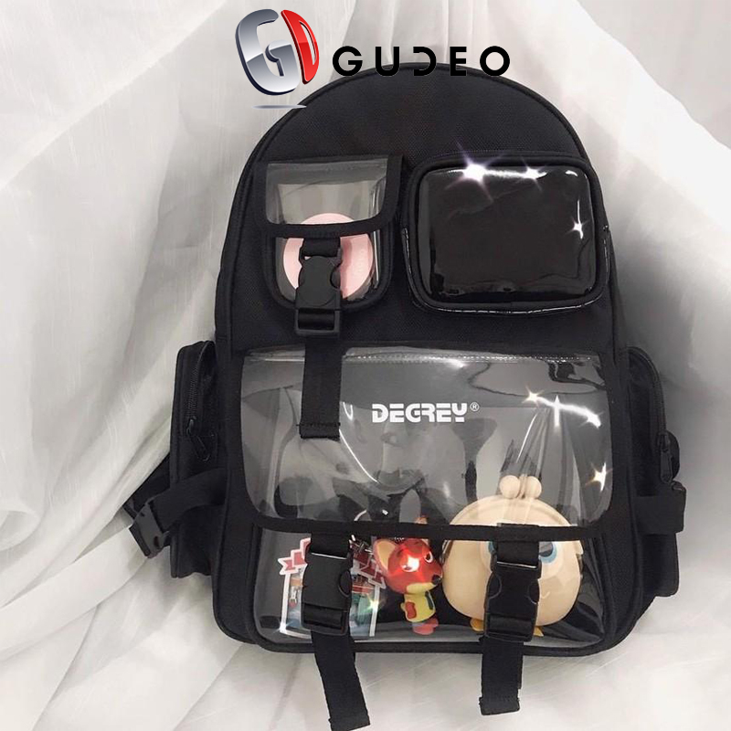 Balo Nữ Nam Cặp Sách Đi Học Degrey Backpack Màu Đen Cao Cấp Giá Rẻ - Ulzzang Thời Trang Đẹp GUDEO
