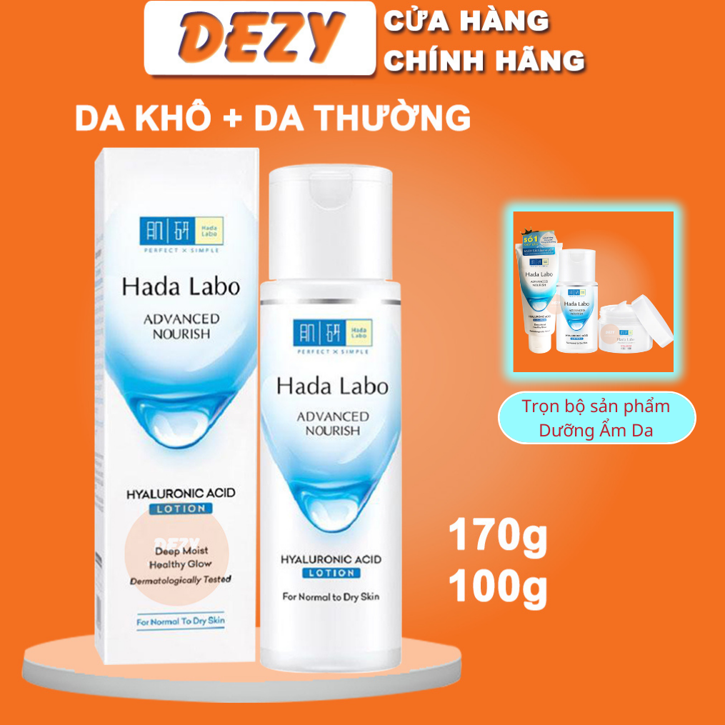 Lotion Hadalabo Dưỡng Ẩm Tối Ưu Advanced Nourish Cho Da Thường Da Khô Chính Hãng - Hada Labo Rohto Nhật Bản Hyaluronic Acid Nano HA Cấp Ẩm Duy Trì Ẩm Mượt Cho Da Mặt Suốt 36h Chăm Sóc Da Skincare Cho Nam Nữ Dezy Official Store