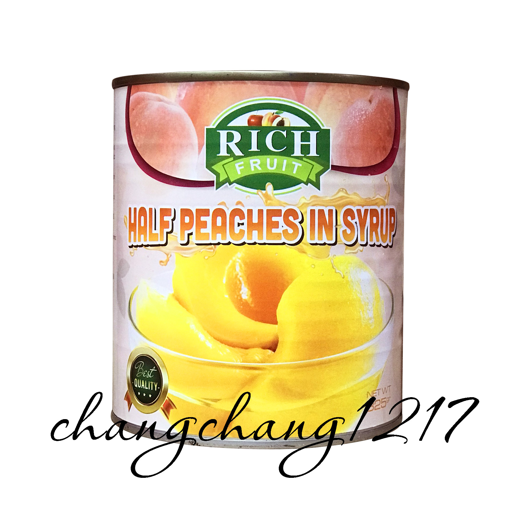 Trái Đào Ngâm Nước Đường Rich Lon 825gr