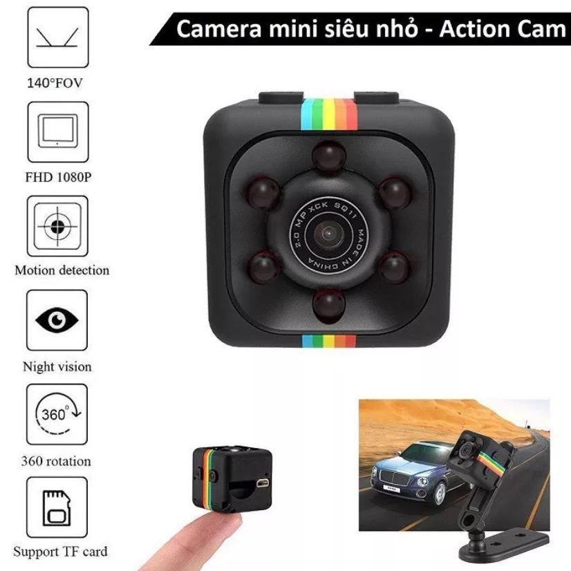 Camera mini siêu nhỏ,camera hành trình mini dv sq11 full hd 1080p hỗ trợ ban đêm cao cấp.