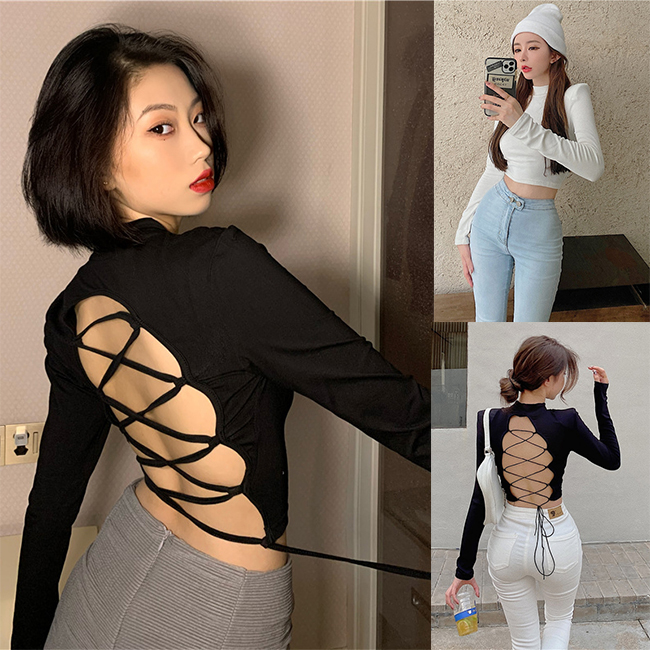 Áo hở lưng đan dây chéo lưng form rộng big size dưới 80kg rút dây sau lưng "hlđd"