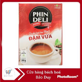 Cà phê hoà tan Phindeli 3 in 1 đậm vừa 255g
