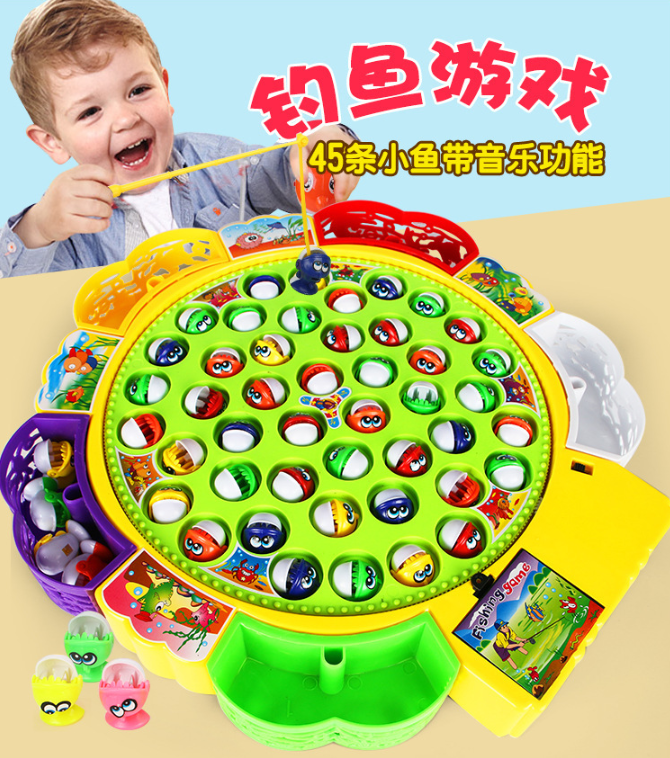 Đồ chơi câu cá, bộ đồ chơi câu cá cỡ lớn 24 con cá phát nhạc vui nhộn..