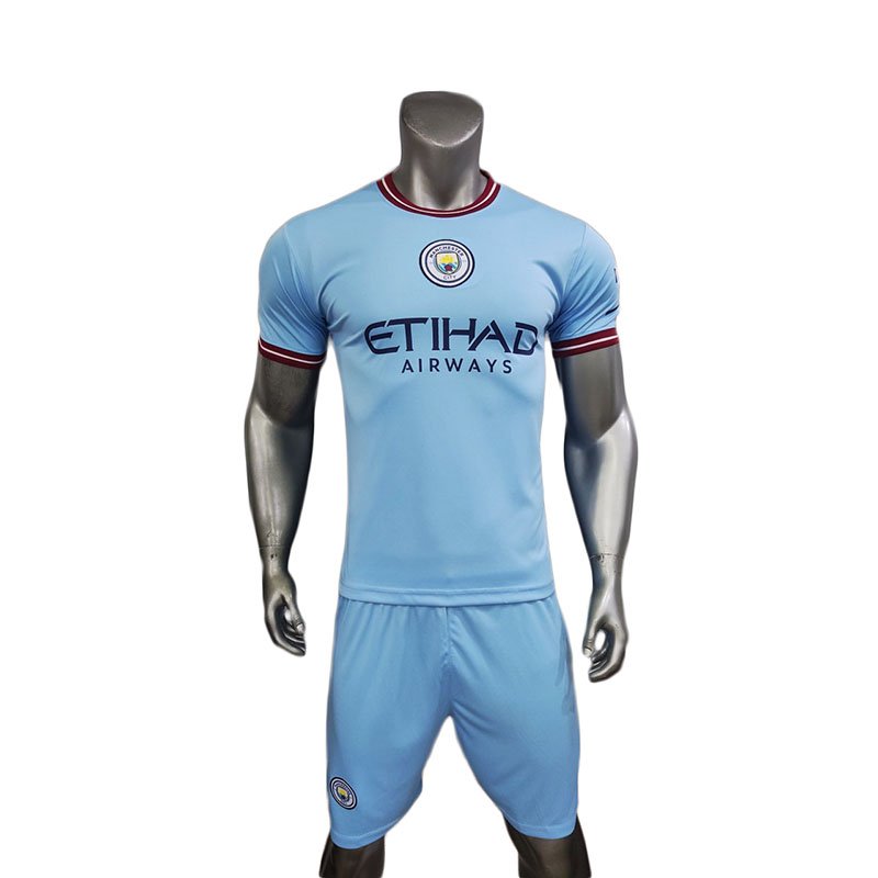 Quần áo bóng đá man city 22-23 xanh da có in ấn theo yêu cầu