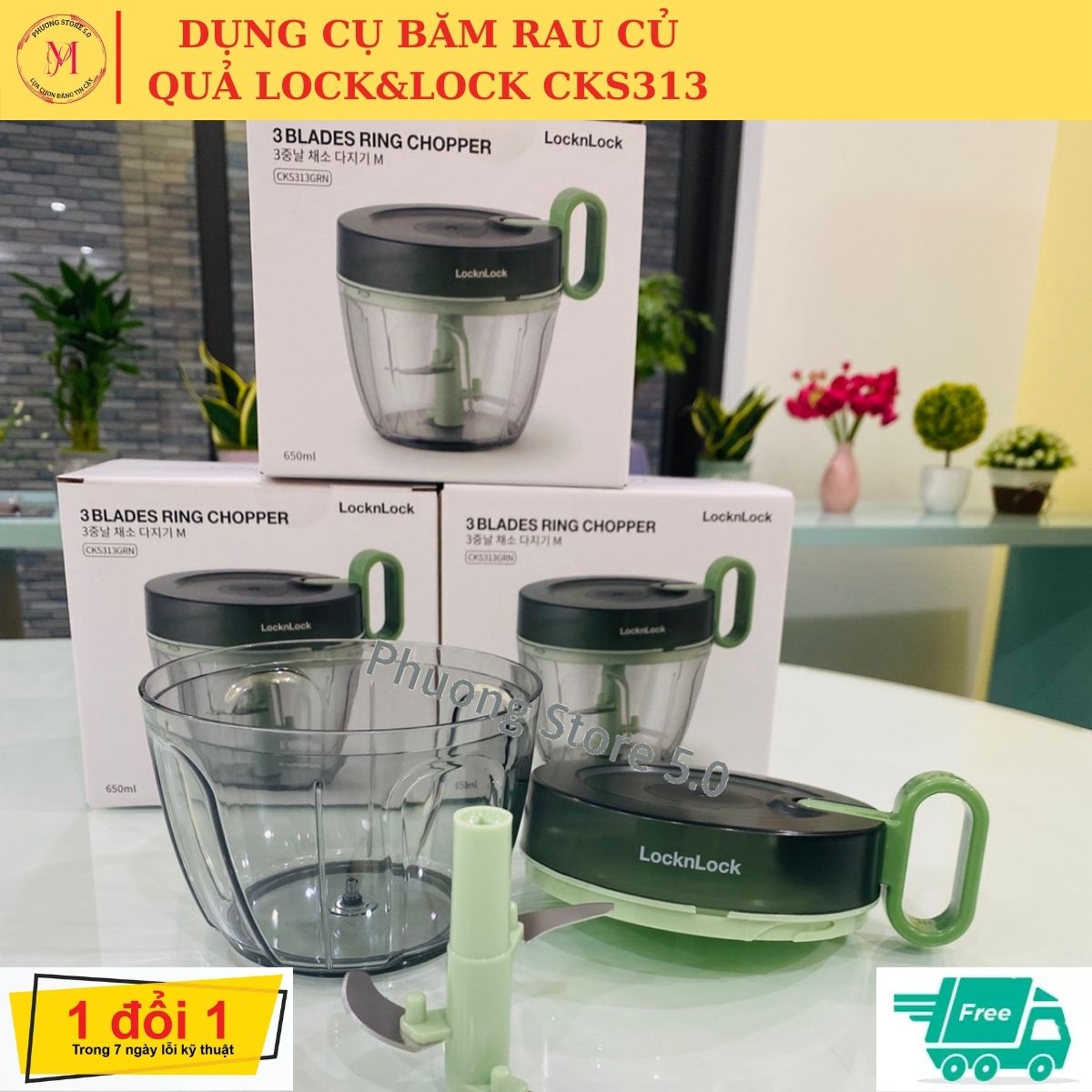 Dụng cụ băm rau củ quả lock&lock cks313 650ml
