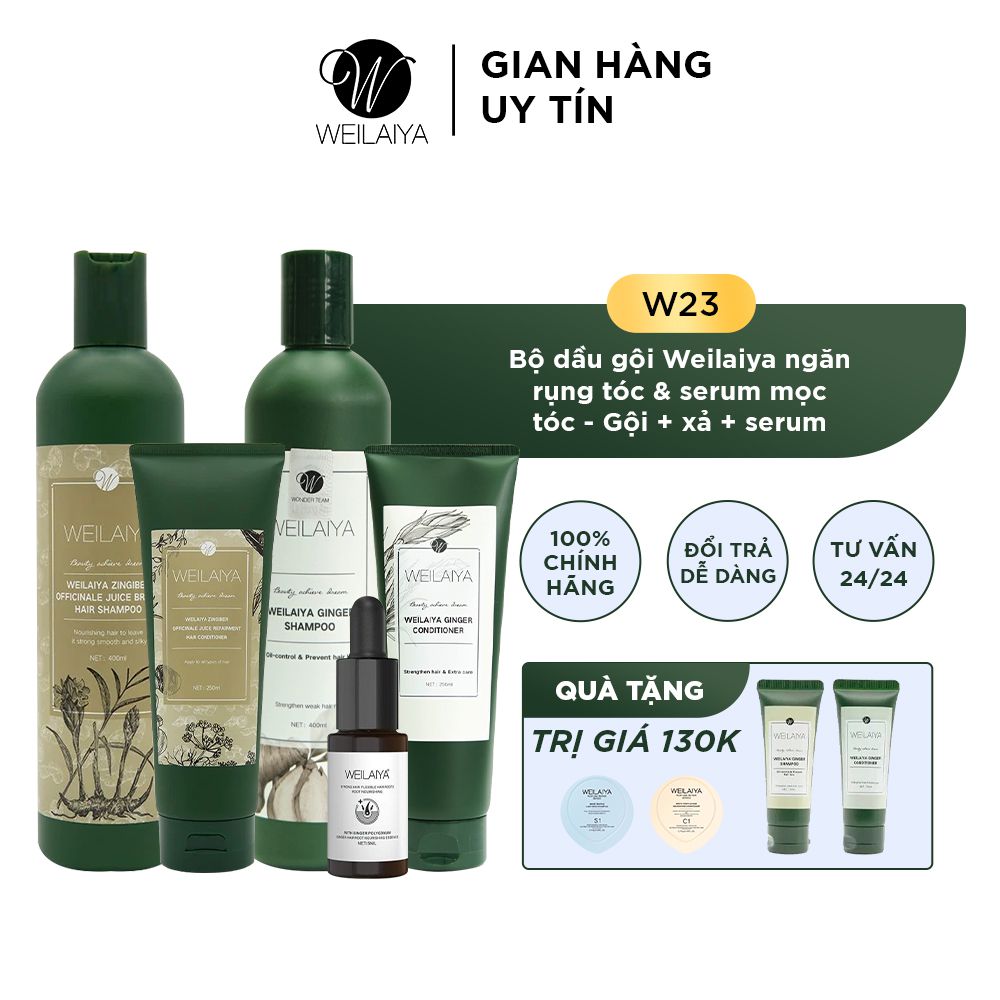 Bộ dầu gội đầu Weilaiya ngăn rụng tóc & serum mọc tóc giúp tóc chắc khỏe tự nhiên - Weilaiya Store - W23