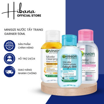 Nước Tẩy Trang Garnier Salicylic BHA Cho Da Dầu Mụn, Nhạy Cảm & Makup 50ml-125ml