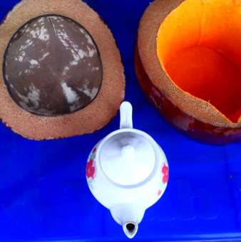 Vỏ bình trà bằng trái dừa khô