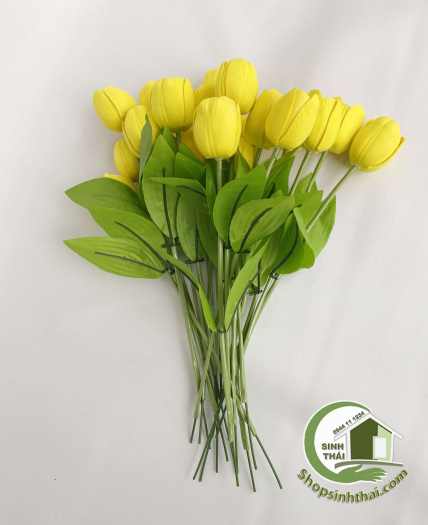 Cành hoa tulip màu vàng - Hoa giả cao cấp [ 1 cành ]