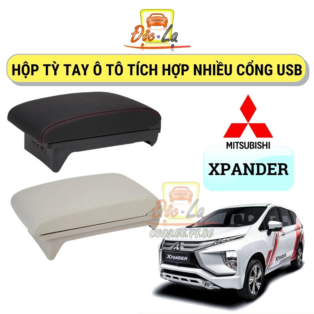 Hộp tỳ tay dùng cho xe ô tô, xe hơi Mitsubishi Xpander cao cấp tích hợp 3 cổng USB XPD-NK-B ( Màu Đen)