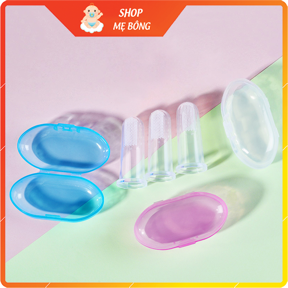 Dụng cụ tưa lưỡi bàn chải đánh răng xỏ ngón được làm từ silicon siêu mềm