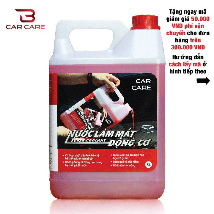 Nước làm mát động cơ ô tô màu đỏ CAR CARE [5 Lít]