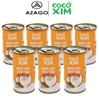 Combo 07 lon nước cốt dừa tươi từ trái dừa nguyên chất 100% 160ml chef's choice- AZAGO