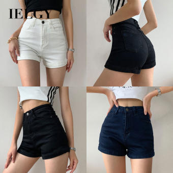 IELGY Quần Short Denim, Quần Bó Sát Eo Cao Chữ A Co Giãn Mới Mùa Hè Cho Nữ