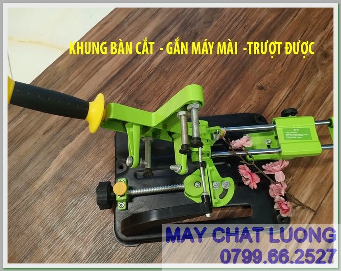 Bàn cắt trượt gắn máy mài - biến máy cưa thành máy cắt bàn, có thanh trượt tiện lợi