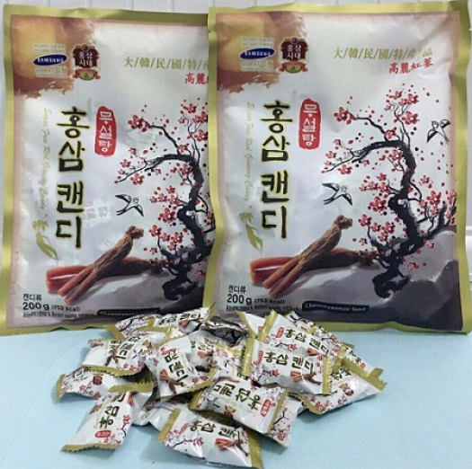 Kẹo Sâm Cành Đào Không Đường Hàn Quốc túi 200gr