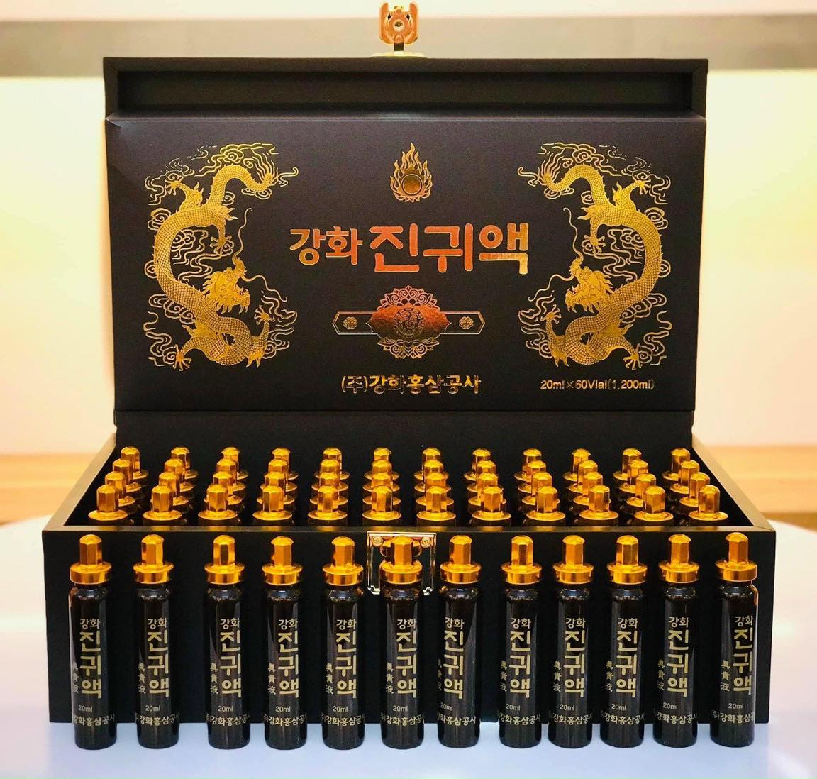 [CHÍNH HÃNG] Tinh chất đông trùng hạ thảo Kwangdong 2 rồng Hàn Quốc hộp 60 ống x 20ml - cao cấp, sang trọng có thể làm quà biếu 60 ống x 20 ml