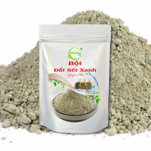Bột đất sét XANH  ● Tẩy tế bào chết, giải độc cho da ● Giảm mụn bọc, mụn trứng cá làm dasưng đỏ Henashop