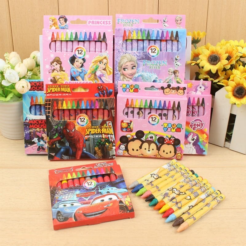 12Pcs/Pack Mini Finger Crayons Coloring Crayon Pens Pre-sharpened Nib  Stackable Removable Gift Set Fidget Toy for Kids