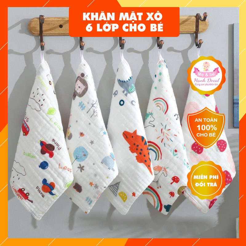 Khăn Mặt Xô 6 Lớp Rửa Mặt Cho Bé