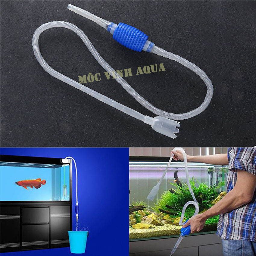 Bơm tay thay nước hút cặn bể cá clean pump đa năng 2 in 1
