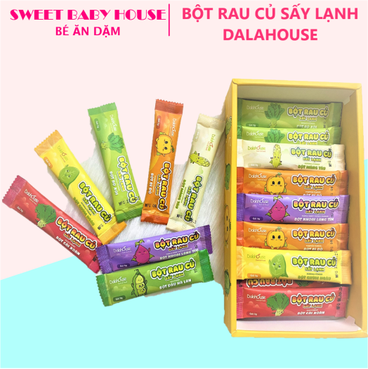 Combo 7 gói lẻ bột rau củ sấy lạnh Dalahouse gói 3g bột ăn dặm cho bé . Date 6/2024 - Sweet Baby House