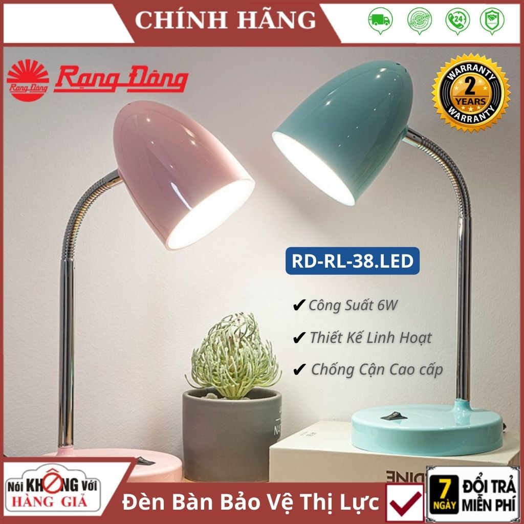 Đèn học để bàn chống cận thị rạng đông RD-RL-38.LED - Bảo hành 24 tháng - đèn học mini Ánh sáng Sunline bảo vệ thị lực , đèn học để bàn cute , Đèn học sinh