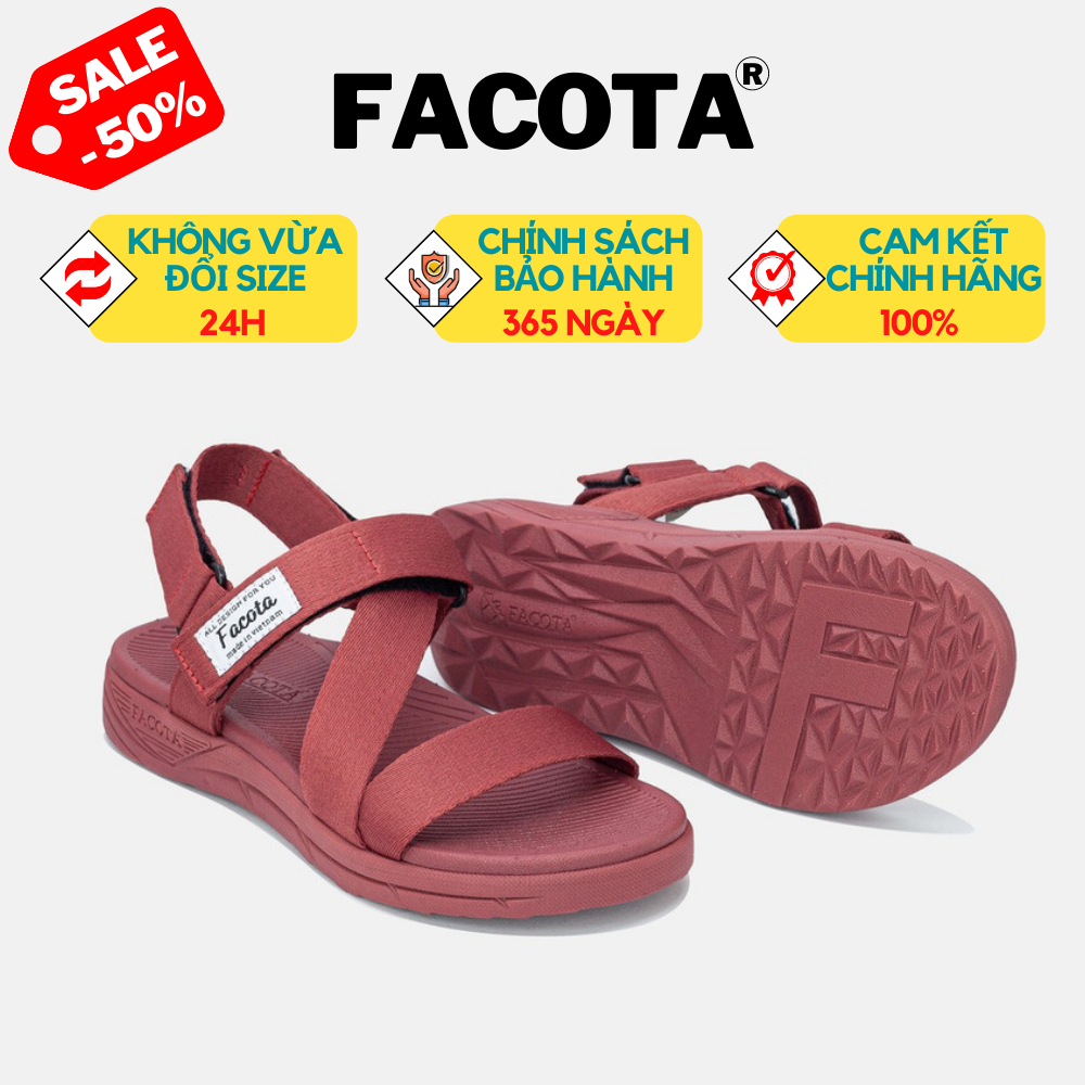 [FACOTA CHÍNH HÃNG] Giày Dép Sandals Facota Nữ Hồng Mận NN15 - Sandal Êm Nhẹ Đẹp