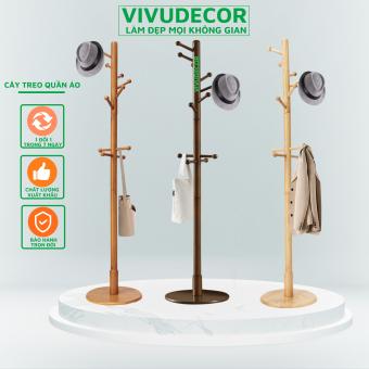 Cây Treo Quần Áo 100% Gỗ Tự Nhiên Vivudecor, Sao Treo Quần áo AN Mâm 10 Nhánh Lắp Ráp Xuất Khẩu Hàn Quốc.