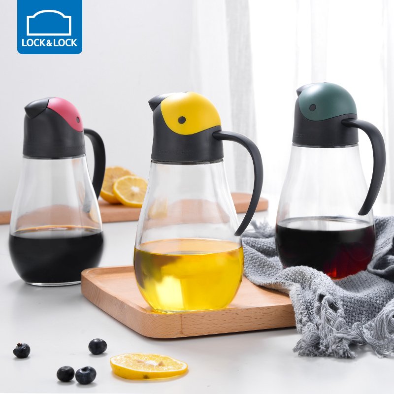 Bình đựng dầu/ Bình rót dầu ăn cao cấp bằng thủy tinh Lock&Lock CKO201 550ml - Nắp mở tự động