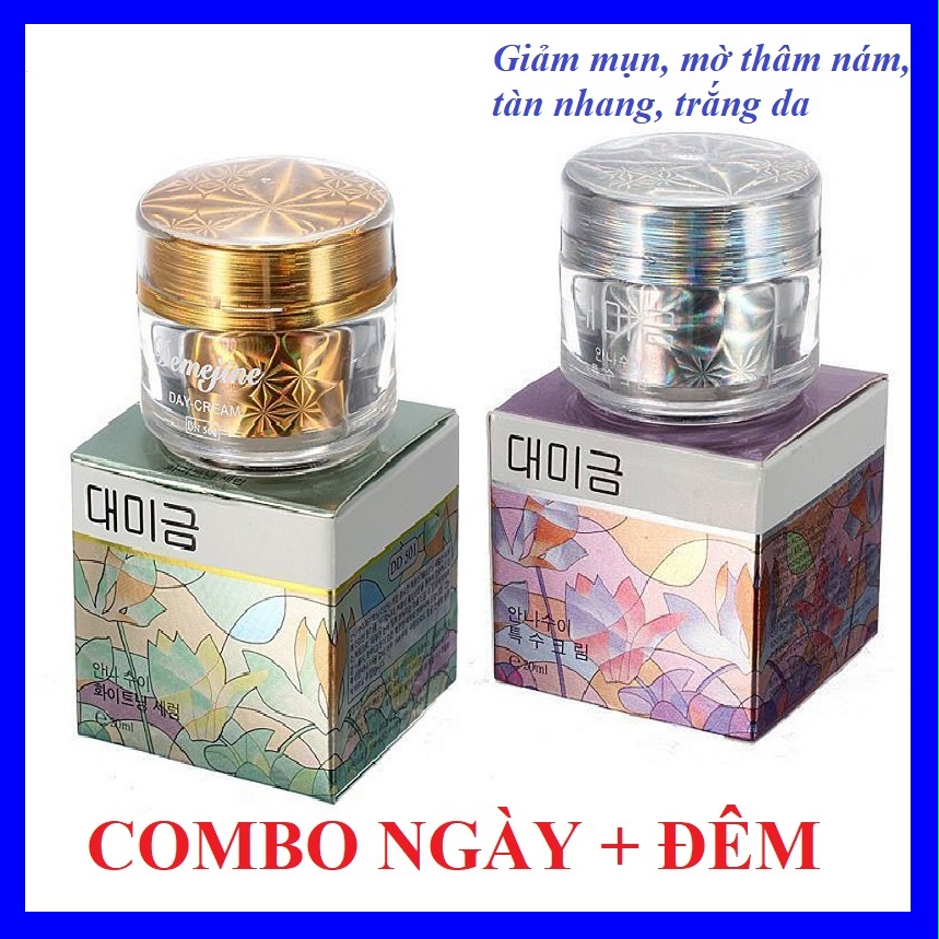 [COMBO 2 HỘP] Kem Demejine Hàn Quốc ngừa mụn mờ mụn mờ thâm nám tàn nhang dưỡng da