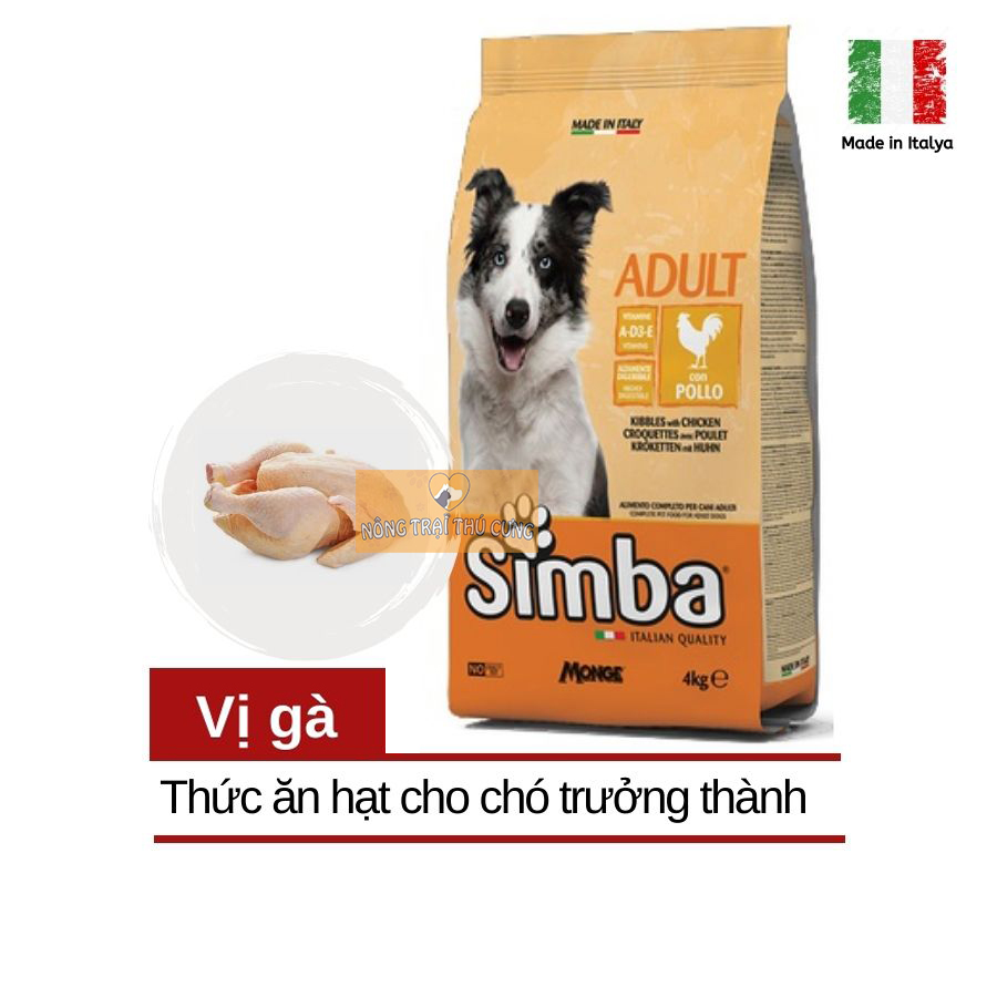 Hạt cho chó trưởng thành simba 4kg - vị gà -