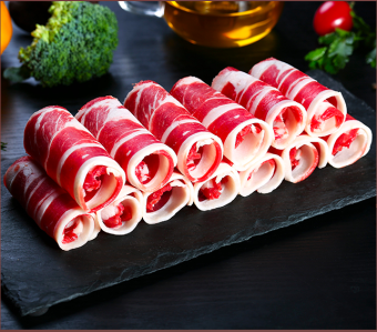 khay 500g Ba Chỉ Bò Mỹ Cuộn Nhúng Lẩu Thả Lẩu