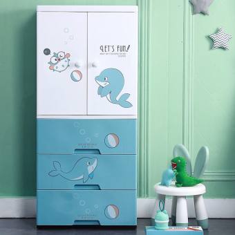 Tủ nhựa 4 tầng có bánh xe cao cấp cho bé KUB