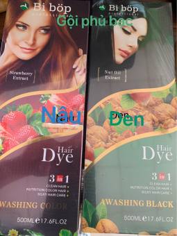 Dầu Gội Phủ Bạc Thảo Dược ( đen ) TÓC BIBOP NHẬT BẢN - GỘI LÀ ĐEN TÓC ( NÂU TÓC )