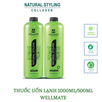 Thuốc uốn lạnh Wellmate mau quăn, bộ đôi uốn + dập 1000ml x2 , 500mlx2