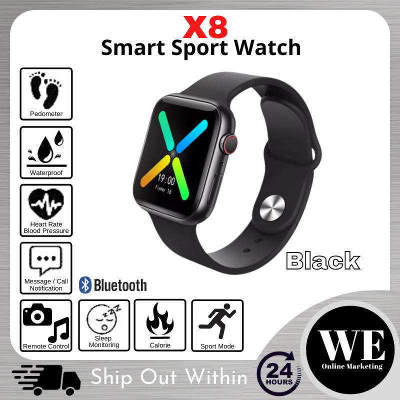??Ready Stock?? X8 Smart Watch Sport Watch Band Bracelet Wristband Jam Pintar Heart Rate Blood Pressure