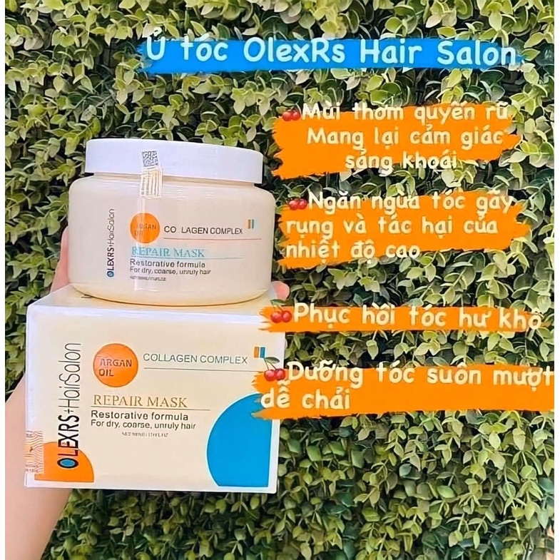Kem hấp ủ tóc olexrs collagen anh 500ml - phục hồi tóc chống gãy rụng khô xơ