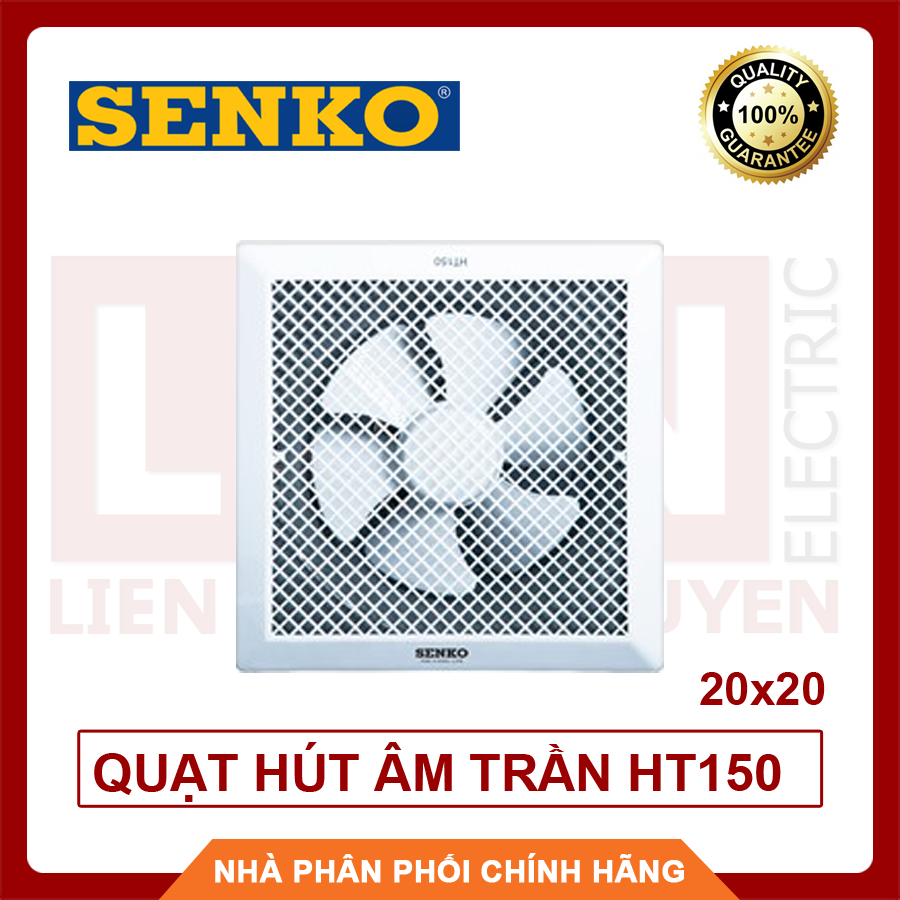 SENKO Quạt hút âm trần 20x20 HT150 - Hàng Việt Nam chất lượng cao, BH 24 tháng