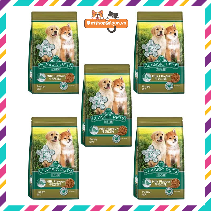 5 gói thức ăn cho chó con classic pets vị sữa bò 400g - thái lan